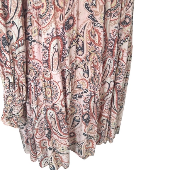 Anthropologie | Cady Tiered Paisley Printed Tunic Dress Size Small Boho Smocked - Picture 13 of 16